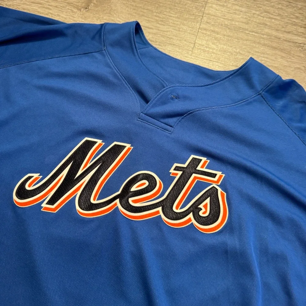 David Wright #5 New York Mets Jersey Mens 2XL Blue Majestic BP Shirt Baseball